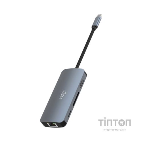 Концентратор Media-Tech USB3.1 Type-C to HDMI/USB 3.0x3/RJ45/SD/MicroSD/PD 100W Hub Pro 8-in-1 (MT5044)