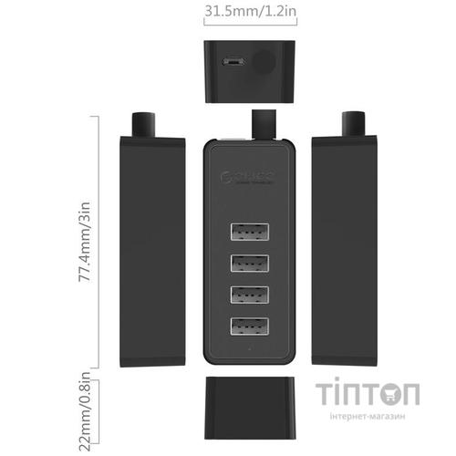 Концентратор Orico USB 2.0 4 port (W5P-U2-030-BK-PRO) (CA911424)