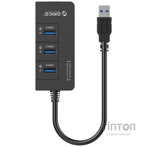 Концентратор Orico USB 3.0 3 port + RJ45 (HR01-U3-V1-BK-BP) (CA912742)