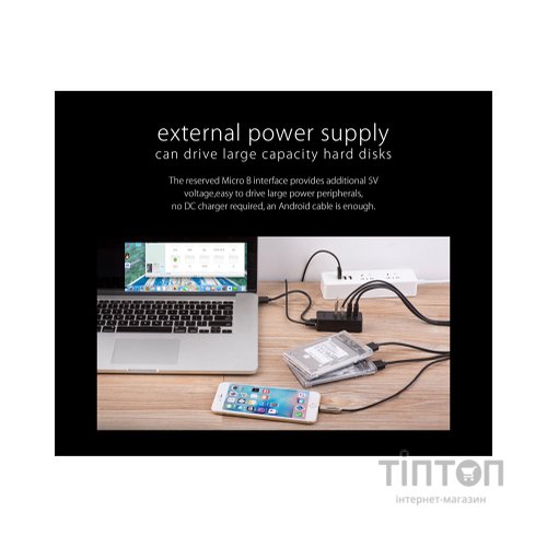 Концентратор Orico USB 3.0 4 ports (W5P-U3-100-BK-PR) (CA911264)