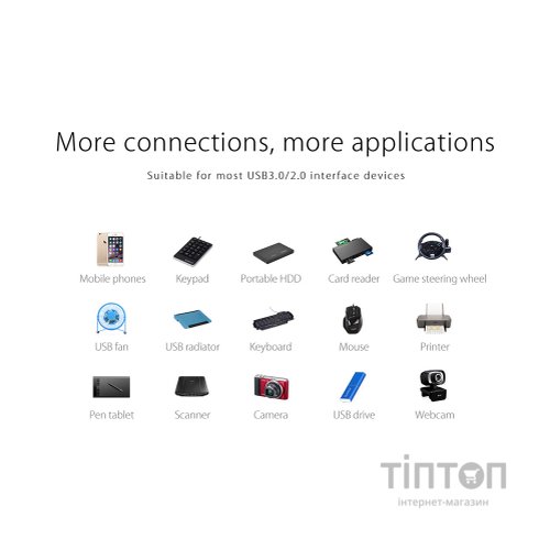 Концентратор Orico USB 3.0 4 ports (W5P-U3-100-BK-PR) (CA911264)
