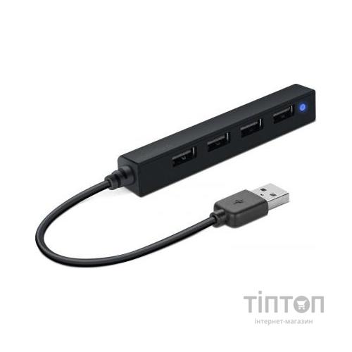 Концентратор Speedlink SNAPPY SLIM USB Hub, 4-Port, USB 2.0, Passive, Black (SL-140000-BK)