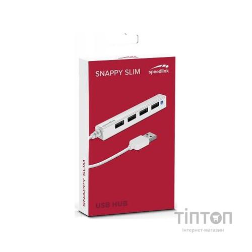 Концентратор Speedlink SNAPPY SLIM USB Hub, 4-Port, USB 2.0, Passive, White (SL-140000-WE)