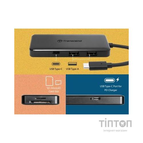 Концентратор Transcend Type-C HUB 6 ports microSD/SD Black (TS-HUB5C)