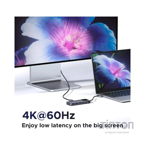 Концентратор Ugreen USB-C to HDMI + 2xUSB 3.2 + 2xUSB-C 3.2 + PD CM888 gray (35998)