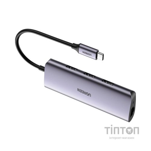 Концентратор Ugreen USB3.0 Type-C to USB 3.0x3/RJ45/ CM236 (60718)