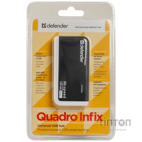 Концентратор USB Defender QUADRO INFIX (83504)