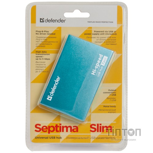 Концентратор USB Defender SEPTIMA SLIM (83505)