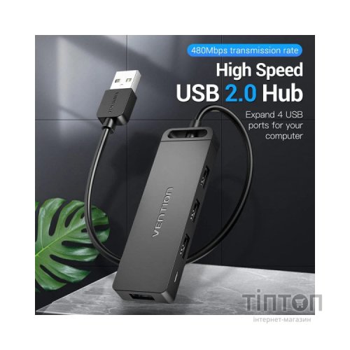 Концентратор Vention USB 2.0 to 4xUSB 2.0 black (CHMBB)