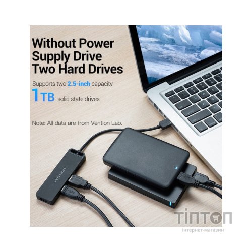 Концентратор Vention USB 2.0 to 4xUSB 2.0 black (CHMBB)