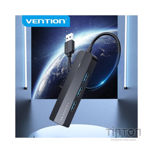 Концентратор Vention USB 3.0 to 3хUSB 3.0/RJ45 Gigabit black (CHNBB)