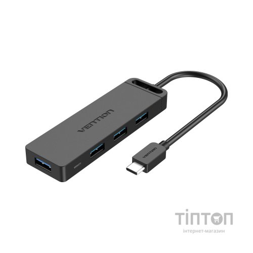 Концентратор Vention USB 3.1 Type-C to 4xUSB 3.0 active black (TGKBB)