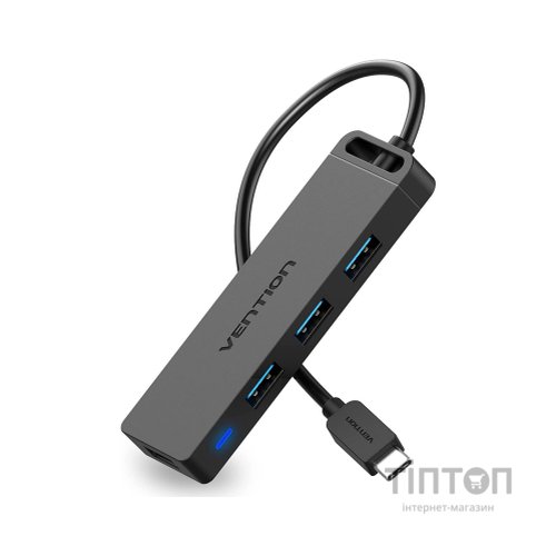 Концентратор Vention USB 3.1 Type-C to 4xUSB 3.0 active black (TGKBB)