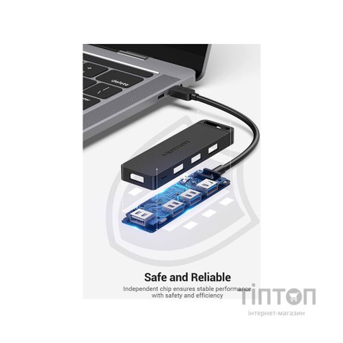Концентратор Vention USB 3.1 Type-C to 4xUSB 3.0 active black (TGKBB)