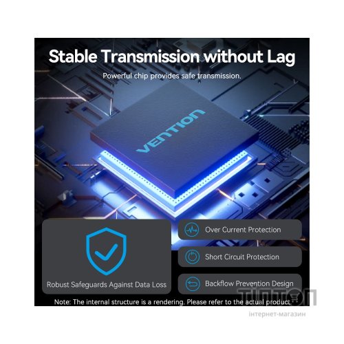 Концентратор Vention USB to 4xUSB 3.2 Gen2 + USB-C 10Gbps 0.15m black (CHOBB)
