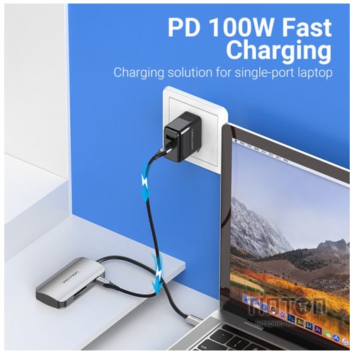Концентратор Vention USB3.1 Type-C --> USB 3.0x3/SD/TF/PD 100W Hub 6-in-1 (TNHHB)