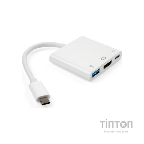 Концентратор Vinga Type-C to HDMI+USB3.0+Type-C PD (VCPATC2HDMIUSBPDWH)
