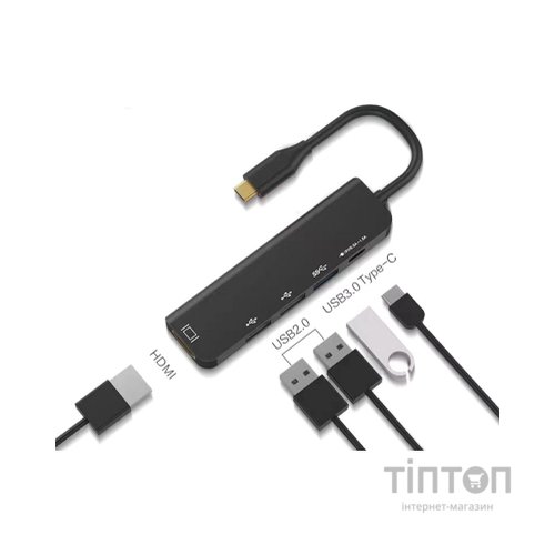 Концентратор XoKo AC-405 Type-C to HDMI+USB 3.0+USB 2.0+Type-C (XK-AC-405)