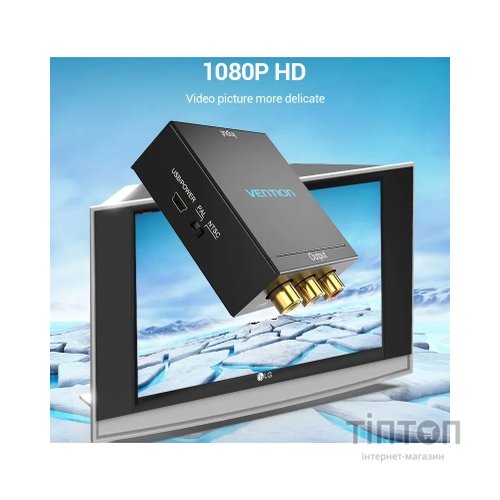 Конвертор HDMI to RCA Metal Type black Vention (AEEB0)