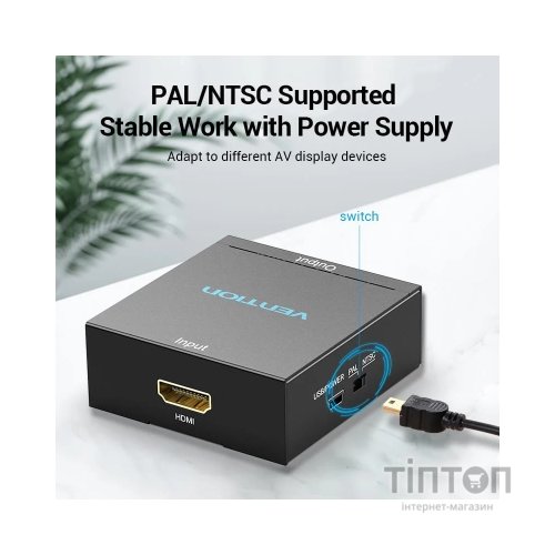 Конвертор HDMI to RCA Metal Type black Vention (AEEB0)