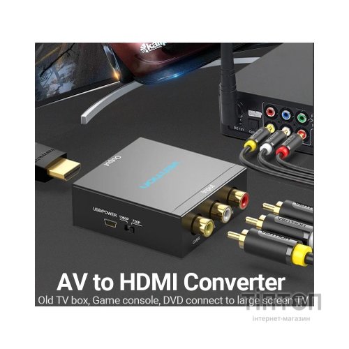 Конвертор RCA to HDMI black Vention (AEFB0)
