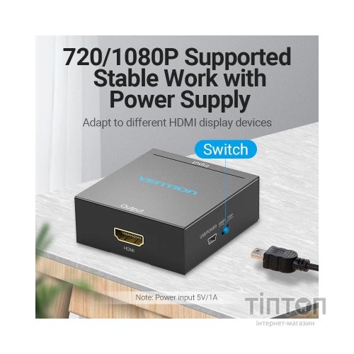 Конвертор RCA to HDMI black Vention (AEFB0)