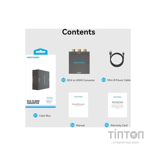 Конвертор RCA to HDMI black Vention (AEFB0)