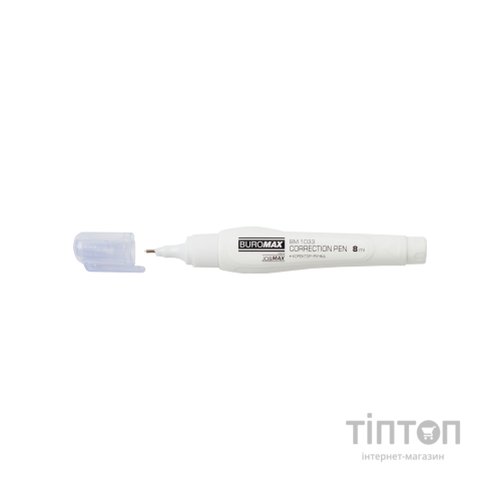 Коректор Buromax ручка 8 мл Jobmax, спиртова основа, металевий наконечник (BM.1033)