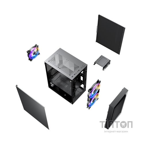 Корпус 1stPlayer BS-2-3F1-BK