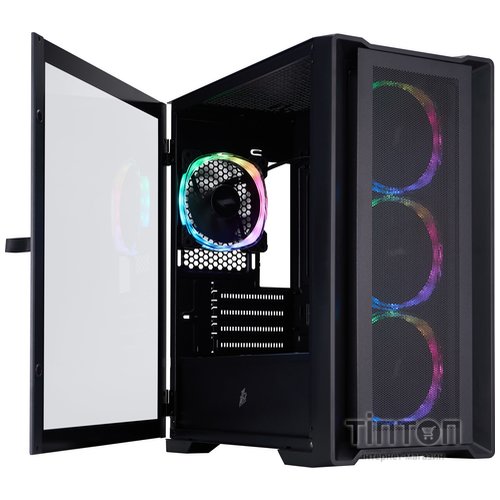 Корпус 1stPlayer T4-BK-4FS7 Black