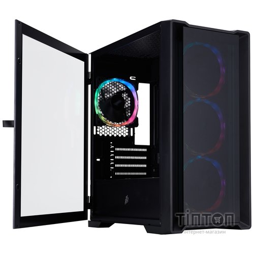 Корпус 1stPlayer T4-G-BK-4FS7 Black
