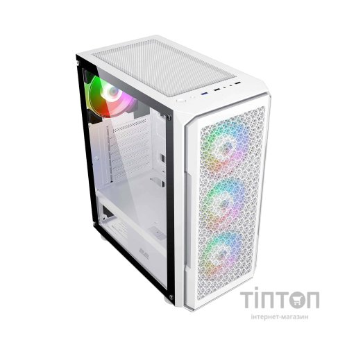 Корпус 2E Gaming Hexagon G338W, без БЖ, 2xUSB 3.0, 1xUSB Type-C, 1x120mm, 3x120mm ARGB, TG Side Panel, AT (2E-G338W)