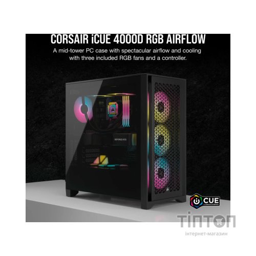 Корпус Corsair iCUE 4000D RGB Airflow Black (CC-9011240-WW)