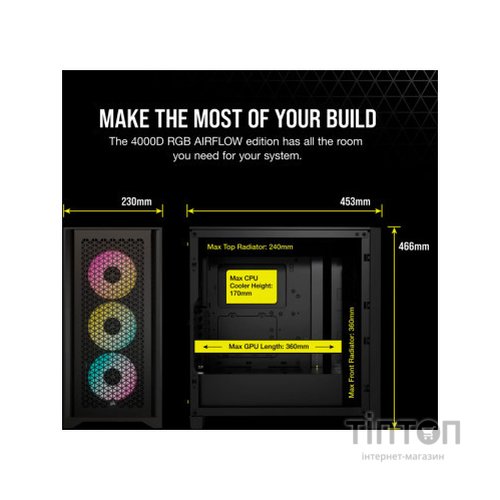 Корпус Corsair iCUE 4000D RGB Airflow Black (CC-9011240-WW)