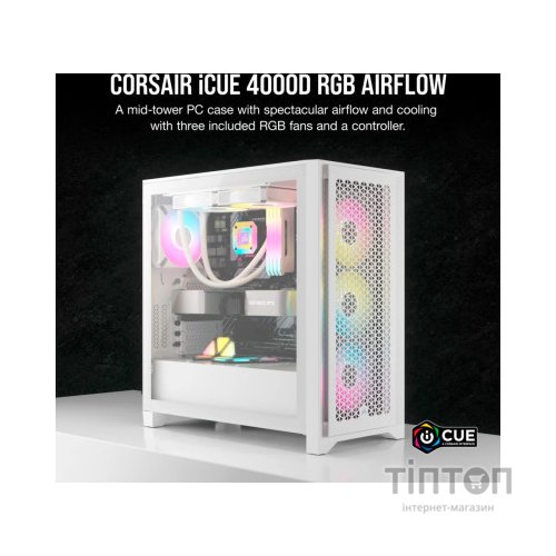 Корпус Corsair iCUE 4000D RGB Airflow White (CC-9011241-WW)