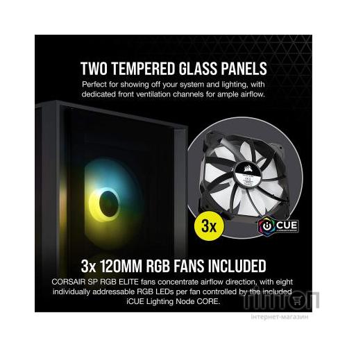 Корпус Corsair iCUE 4000X RGB Tempered Glass Black (CC-9011204-WW)
