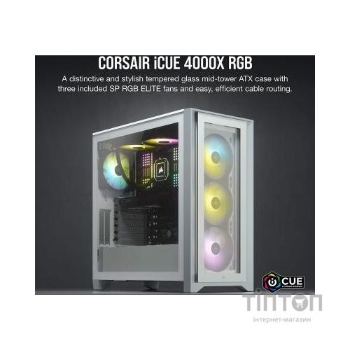 Корпус Corsair iCUE 4000X RGB Tempered Glass White (CC-9011205-WW)