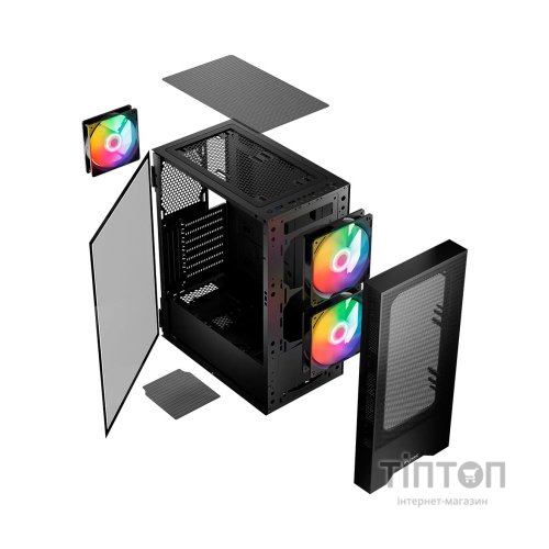 Корпус Logic concept ARYA MESH+GLASS ARGB fans 2x140mm+1x120mm BLACK (AT-ARYA-10-000000-0002)