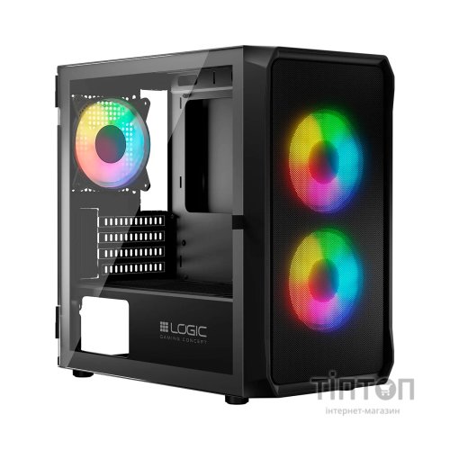 Корпус Logic concept PORTOS MESH+GLASS ARGB fans 3x120mm BLACK (AM-PORTOS-10-0000000-0002)