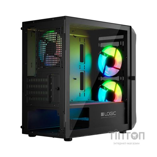 Корпус Logic concept PORTOS MESH+GLASS ARGB fans 3x120mm BLACK (AM-PORTOS-10-0000000-0002)