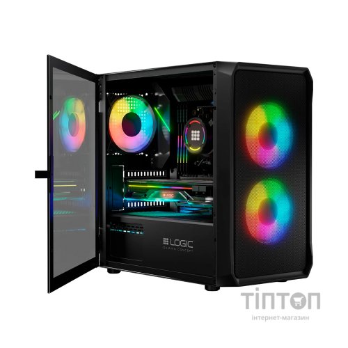 Корпус Logic concept PORTOS MESH+GLASS ARGB fans 3x120mm BLACK (AM-PORTOS-10-0000000-0002)