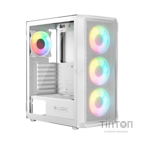 Корпус Logic concept PORTOS MESH+GLASS ARGB fans 3x120mm WHITE (AM-PORTOS-20-0000000-0002)