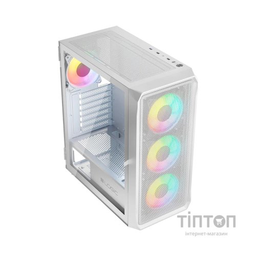 Корпус Logic concept PORTOS MESH+GLASS ARGB fans 3x120mm WHITE (AM-PORTOS-20-0000000-0002)