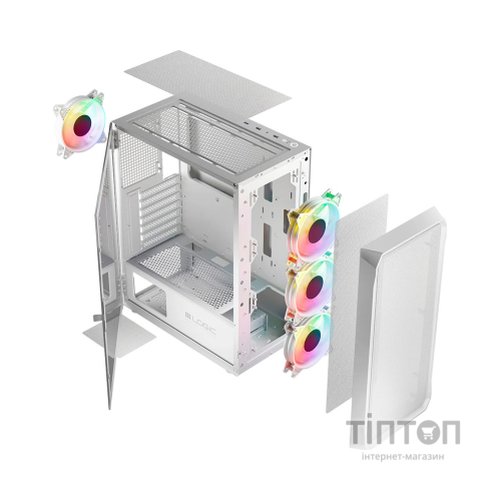 Корпус Logic concept PORTOS MESH+GLASS ARGB fans 3x120mm WHITE (AM-PORTOS-20-0000000-0002)