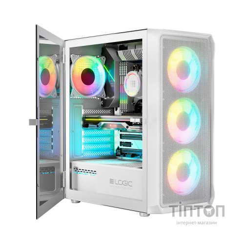 Корпус Logic concept PORTOS MESH+GLASS ARGB fans 3x120mm WHITE (AM-PORTOS-20-0000000-0002)