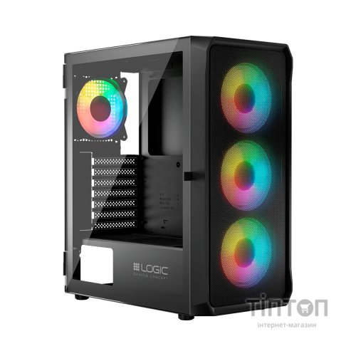 Корпус Logic concept PORTOS MESH+GLASS ARGB fans 4x120mm BLACK (AT-PORTOS-10-0000000-0002)