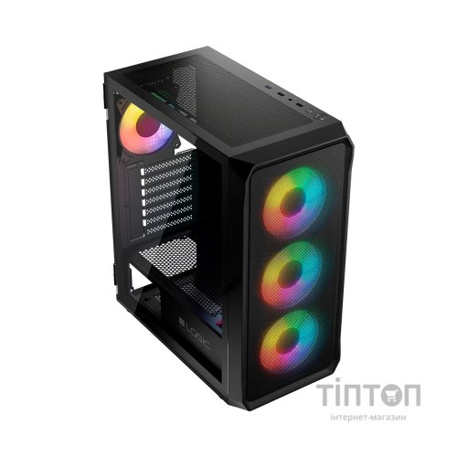 Корпус Logic concept PORTOS MESH+GLASS ARGB fans 4x120mm BLACK (AT-PORTOS-10-0000000-0002)