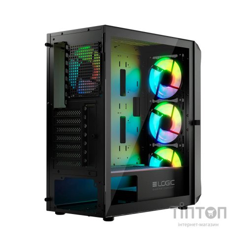 Корпус Logic concept PORTOS MESH+GLASS ARGB fans 4x120mm BLACK (AT-PORTOS-10-0000000-0002)