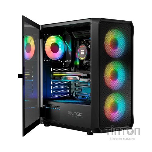 Корпус Logic concept PORTOS MESH+GLASS ARGB fans 4x120mm BLACK (AT-PORTOS-10-0000000-0002)
