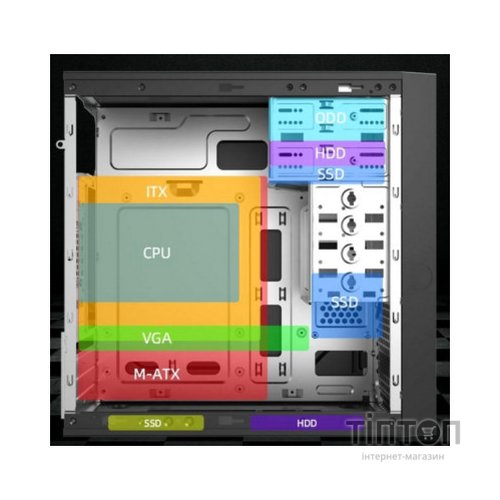 Корпус Micro-ATX без блока живлення MT-307-4U3C